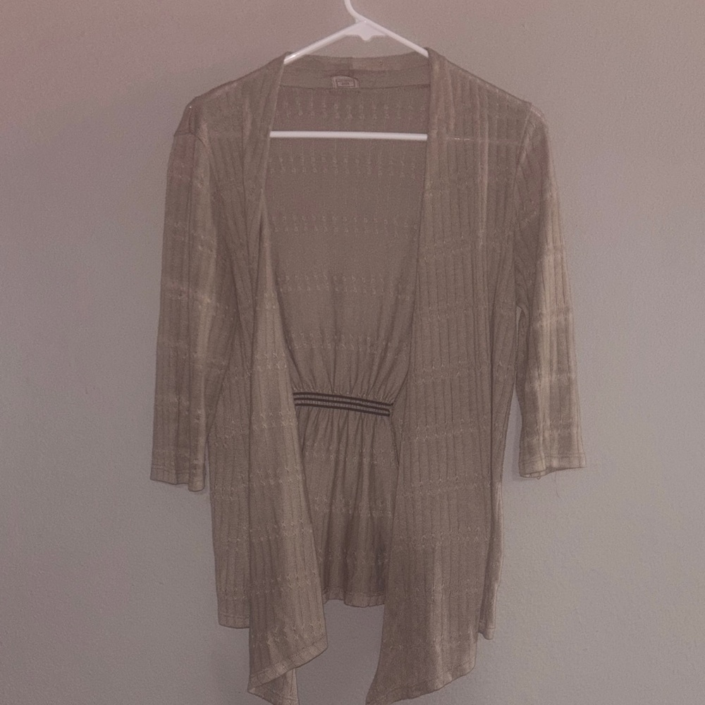 Women's Tan Open-Front Jacket